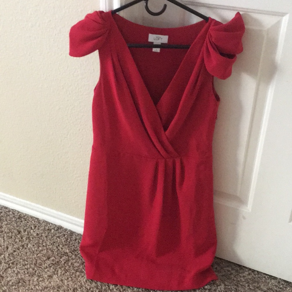 Ann Taylor LOFT red cocktail dress